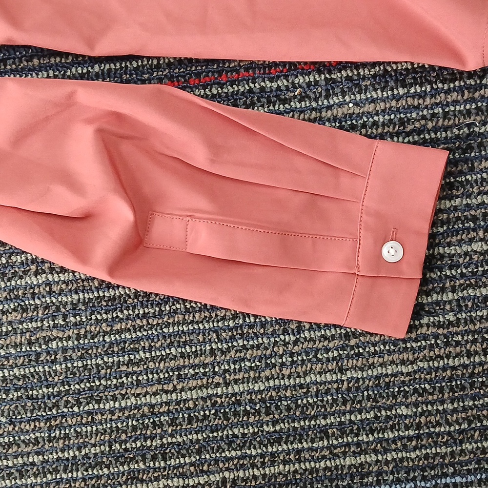 Lands End Top Commuter Shirt V-Neck Poplin Long Sleeve Blouse Small - Picture 4 of 6